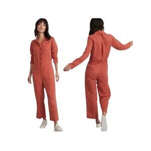 Marine Layer Utility Jumpsuit Burnt Orange Women's Size Small